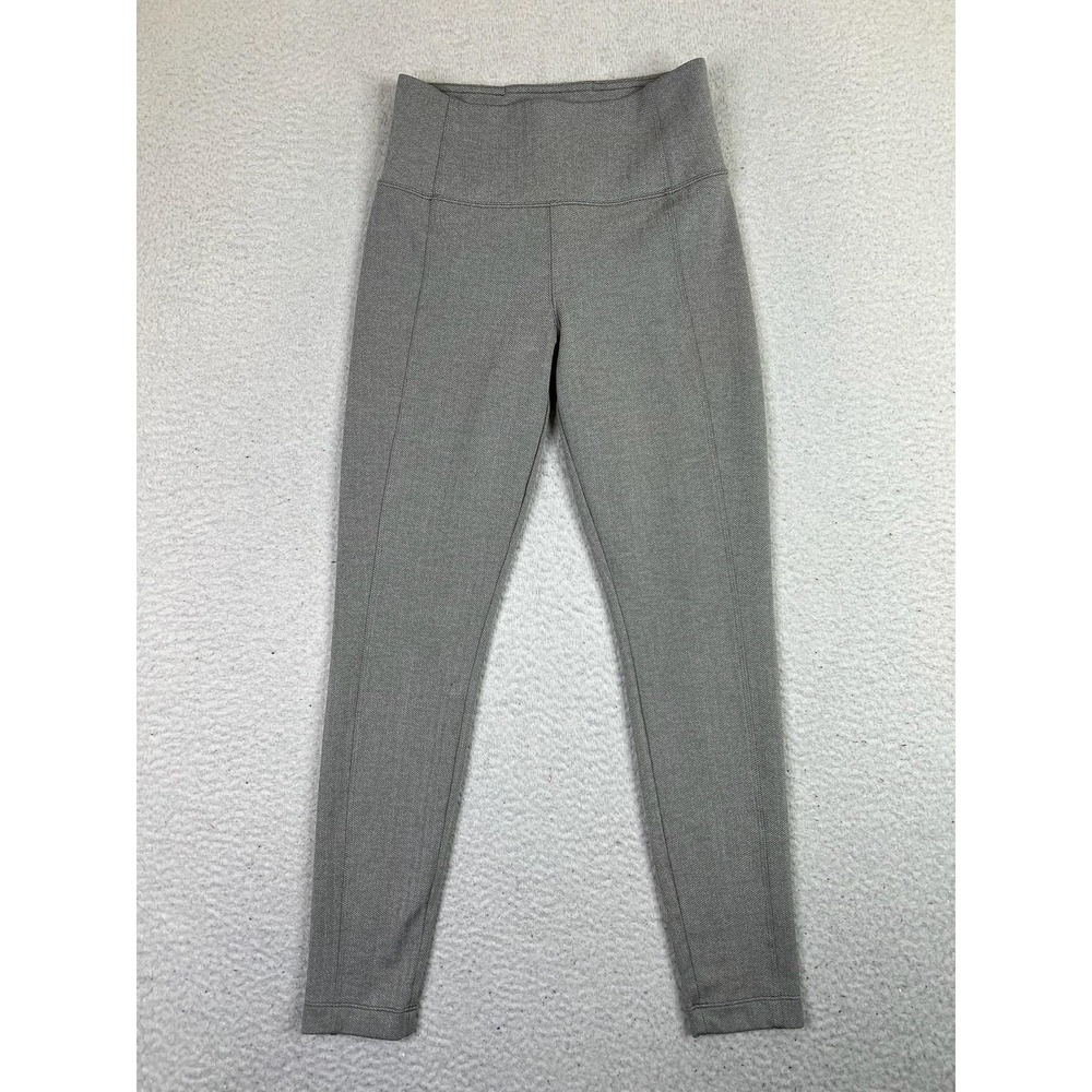 Athleta Leggings Womens XS Gray Delancey Herringbone Tight High Rise Pockets